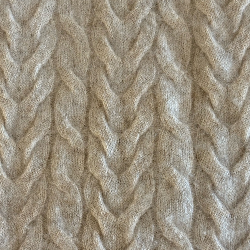 Garnet Hill Cashmere Cable Knit Open Cardigan - Picture 5 of 16